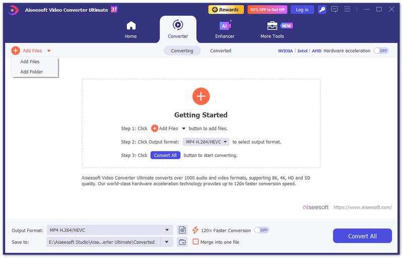 Agregar archivos o agregar carpeta