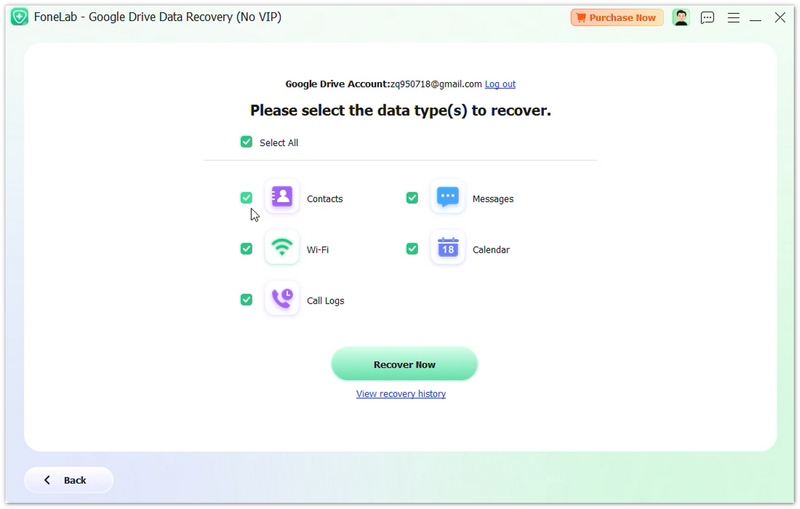 Seleccione el tipo de datos