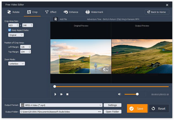 Recortar video con el editor de video gratuito