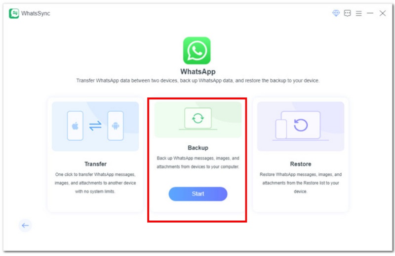 Seleccione la opción de respaldo