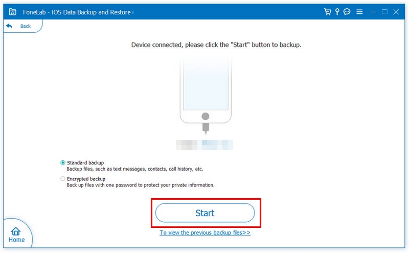 Seleccione Copia de seguridad e inicio