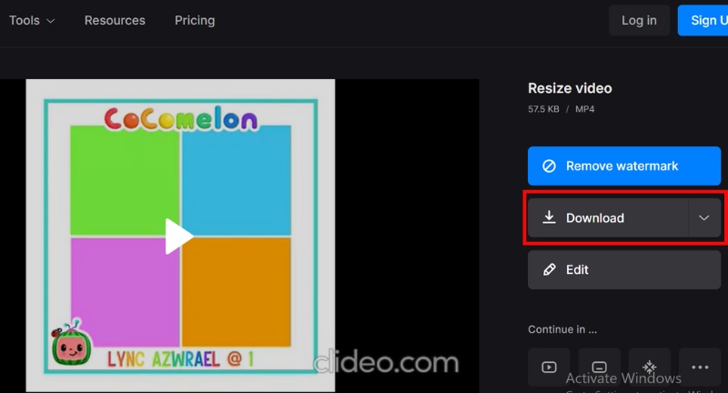 Haz clic en Exportar y descargar
