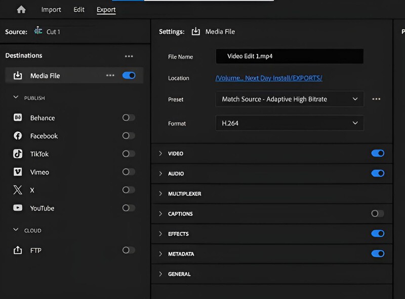 Haz clic en Medios para guardar