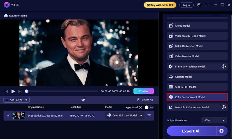 Seleccione el modelo de mejora del color