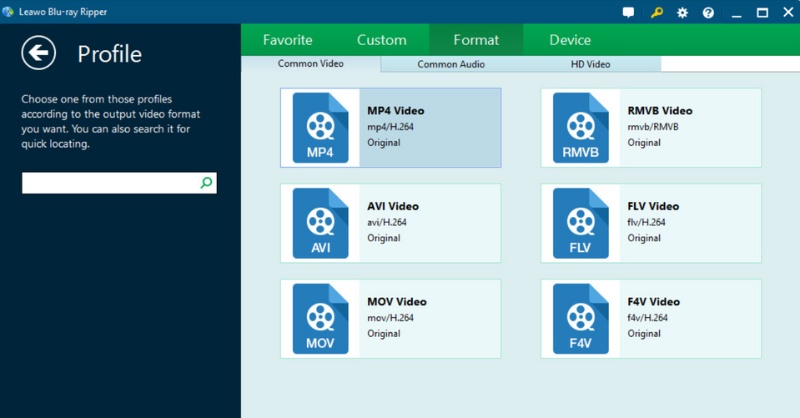 Seleccionar formato de salida