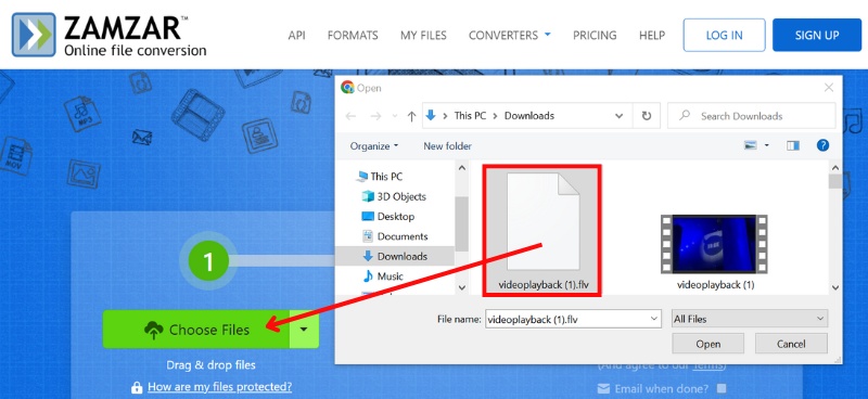 Subir el archivo FLV