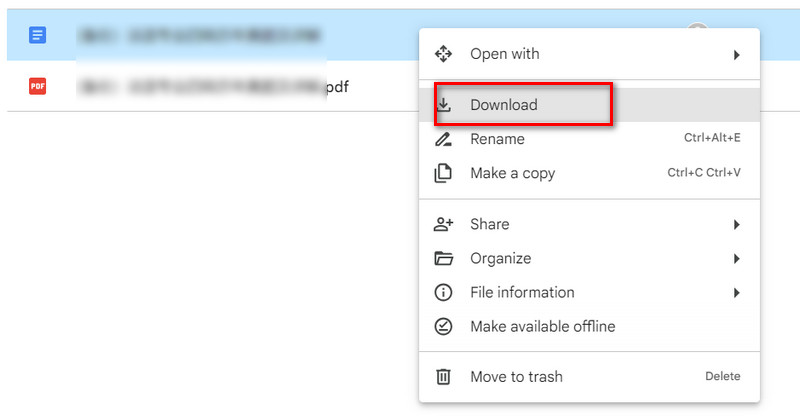 Descargar documento de Google