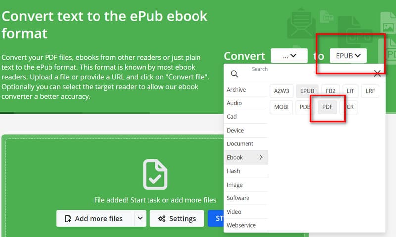 Convertir en línea Elegir PDF