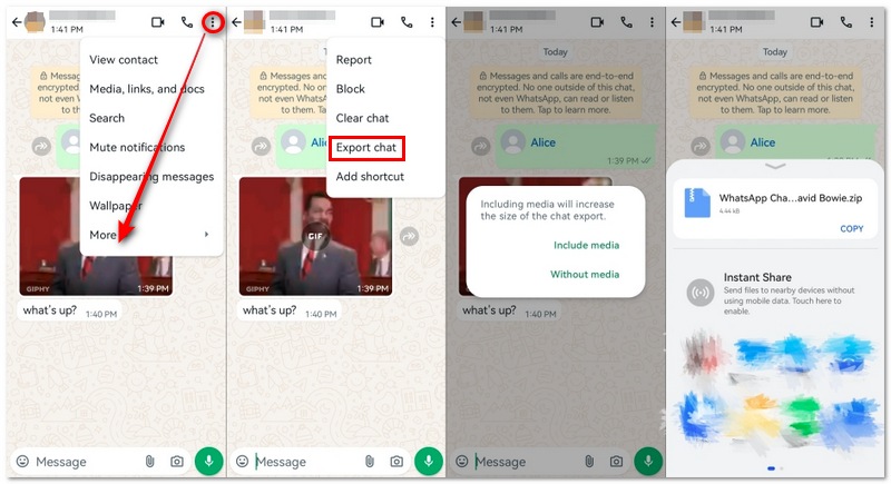 Exportar chat de WhatsApp para Android