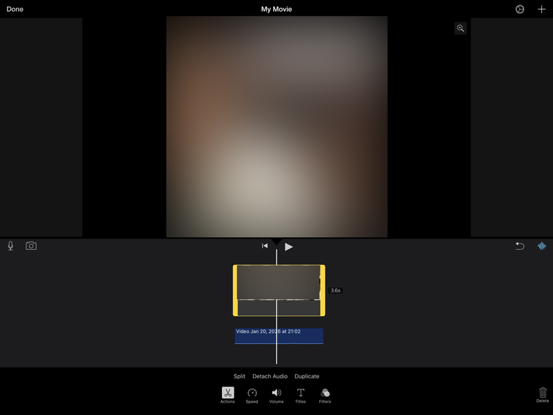 Separar el audio de iMovie en iPad