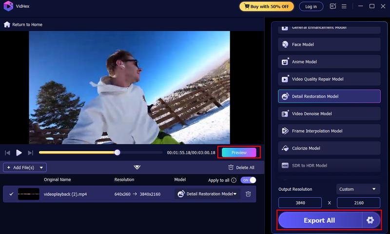 Vista previa y exportación de vídeo