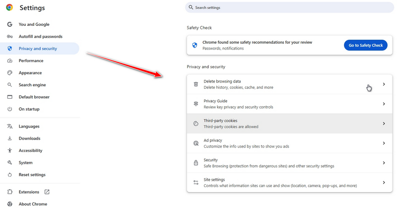 borrar datos del navegador