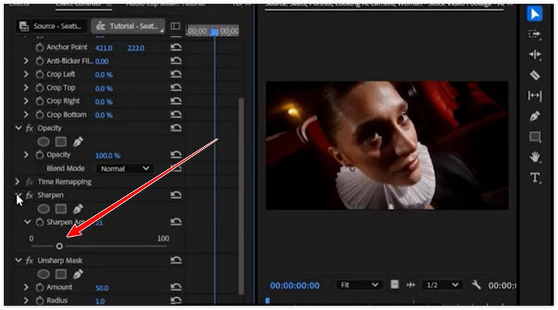 Ajustar el valor de nitidez en Adobe