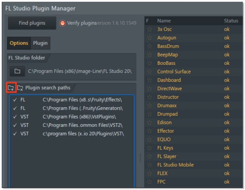 Guarda la configuración del plugin en FL Studio.