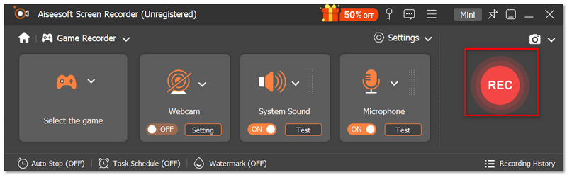 Haga clic en el botón Grabar