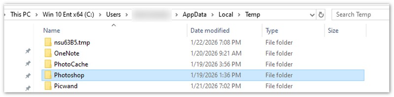 Temp Files in Photoshop