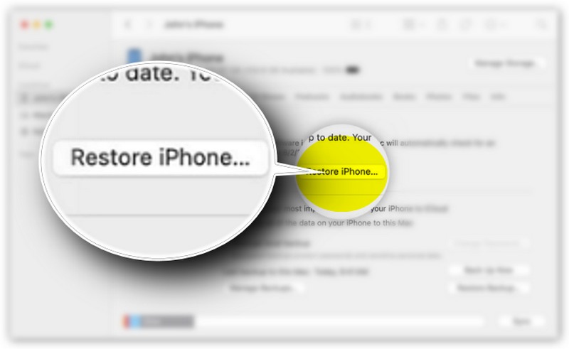 Restaurar iPhone para eliminar Apple ID