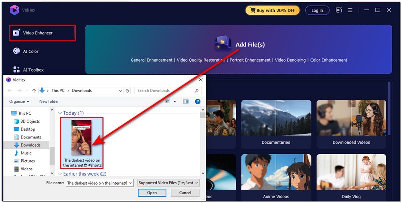 Importar el vídeo de daños