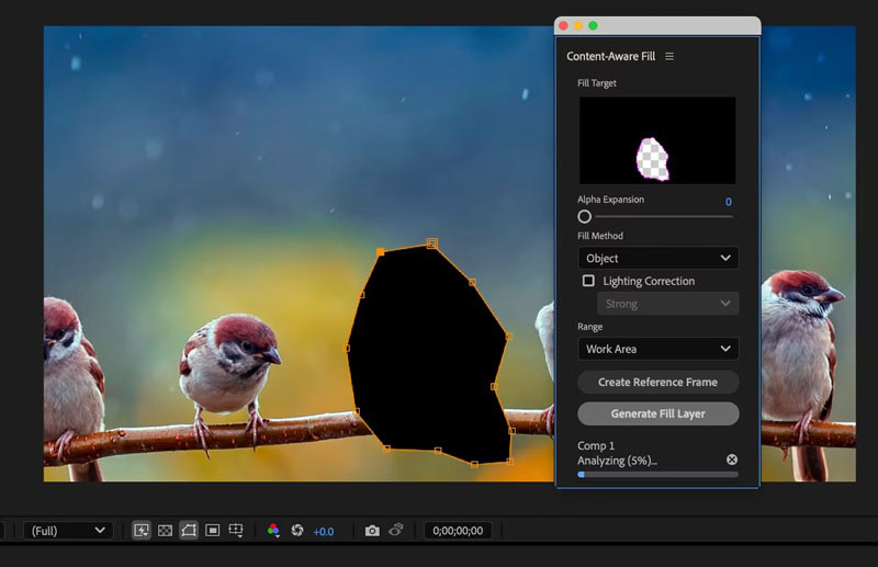 Relleno según el contenido de After Effects