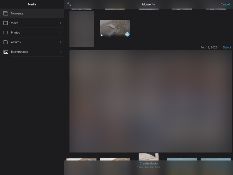 Crear película en la aplicación iMovie