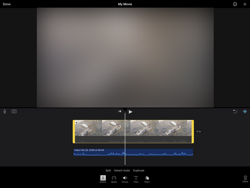 Desconectar el audio en iMovie en iPhone/iPad