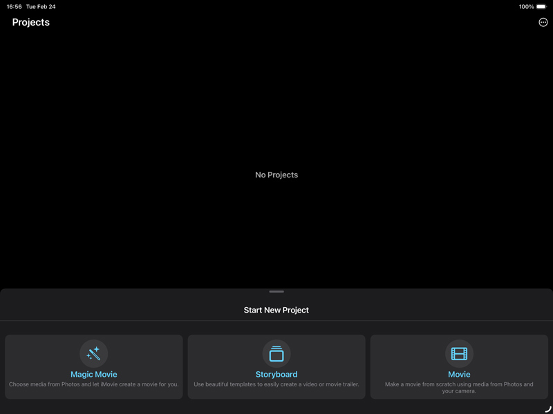 Abre la aplicación iMovie en tu iPad o iPhone.