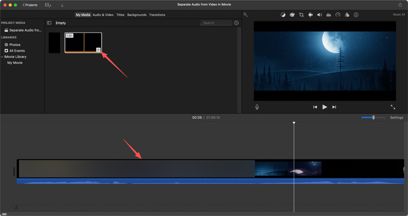 Agregar video a la línea de tiempo de iMovie