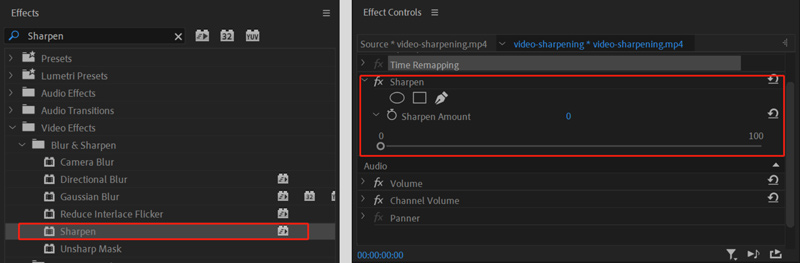 Aplicar el efecto de nitidez a un vídeo en Premiere Pro