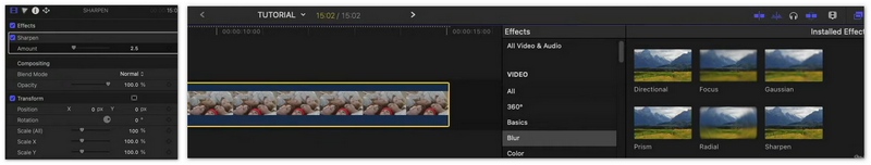 Mejorar la nitidez del vídeo en Final Cut Pro