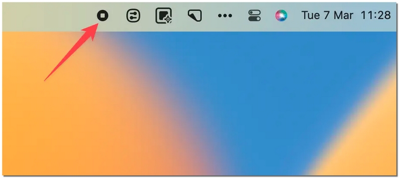 Haga clic en el icono de detener