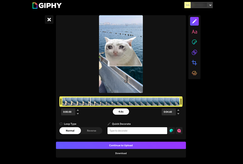 Giphy Subir Descargar GIF creado