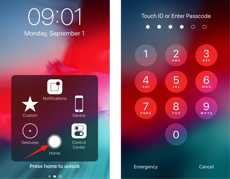 Desbloquea tu iPhone sin el botón de inicio mediante AssistiveTouch.