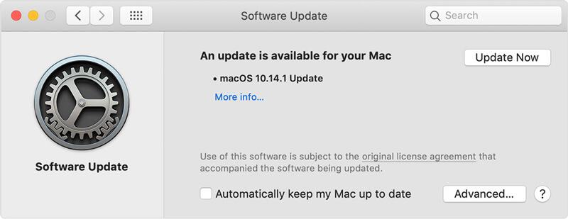 Actualización de macOS disponible