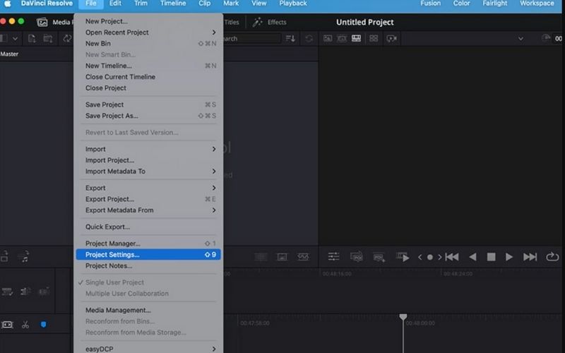 Buscar configuraciones del proyecto