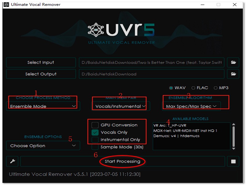Seleccionar voces por separado