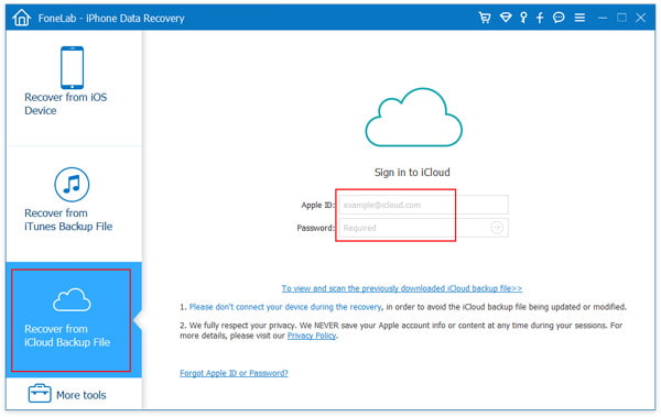 Iniciar sesión iCloud
