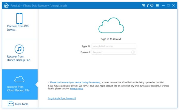 Iniciar sesión en la cuenta de iCloud