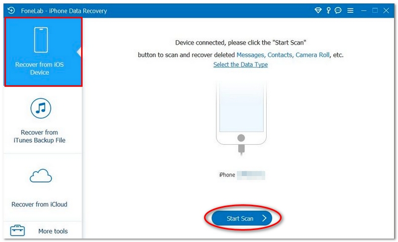 Pulsa Recuperar desde dispositivo iOS