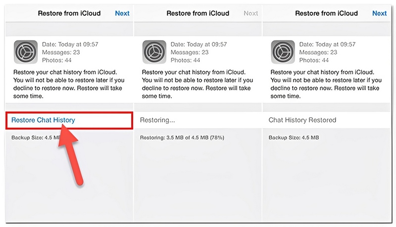 Recuperar la copia de seguridad de WhatsApp en iCloud