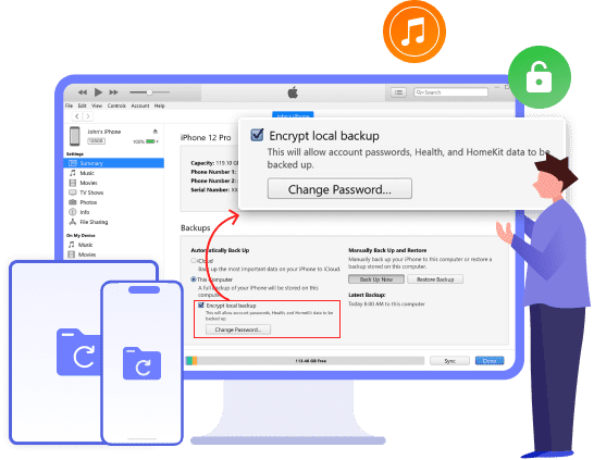 Eliminar la contraseña de copia de seguridad de iTunes