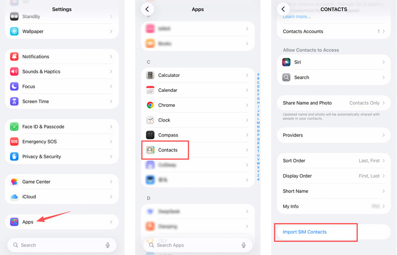 Import Sim Contacts to iPhone