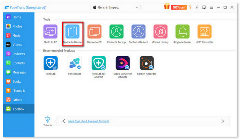 Seleccionar dispositivo a dispositivo