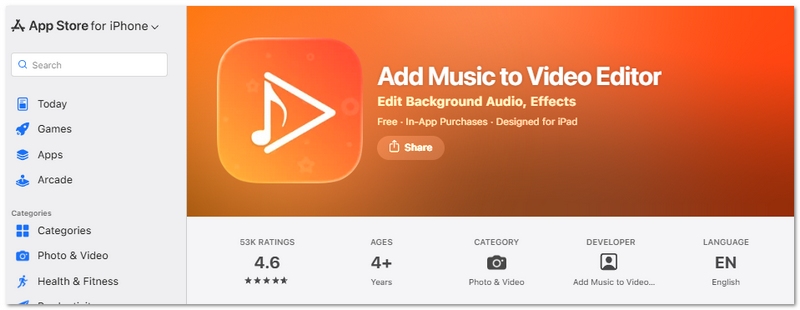Agregar música a la aplicación de edición de video