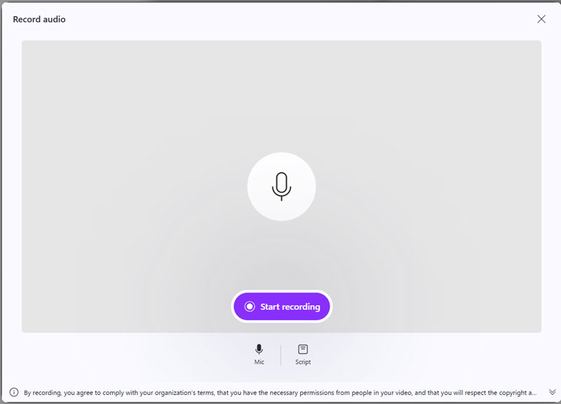 Grabadora de audio Clipchamp