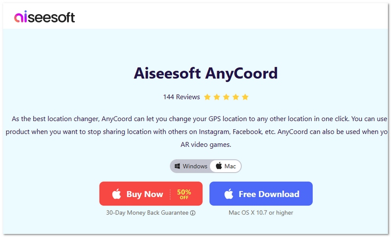 Cambiador de ubicación Aiseesoft AnyCoord