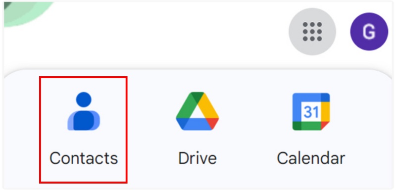Elija la opción Contactos