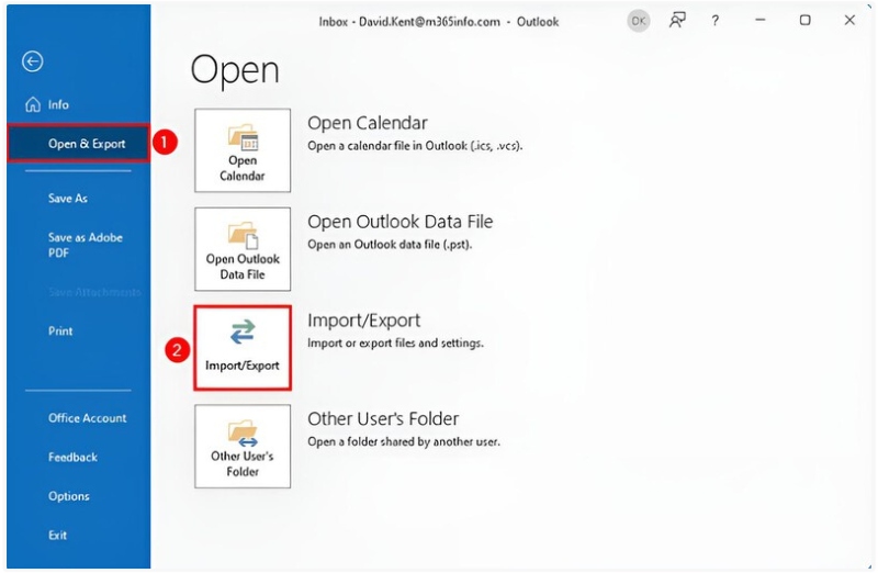Elija Importar y exportar