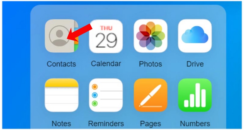 Haga clic en Contactos iCloud