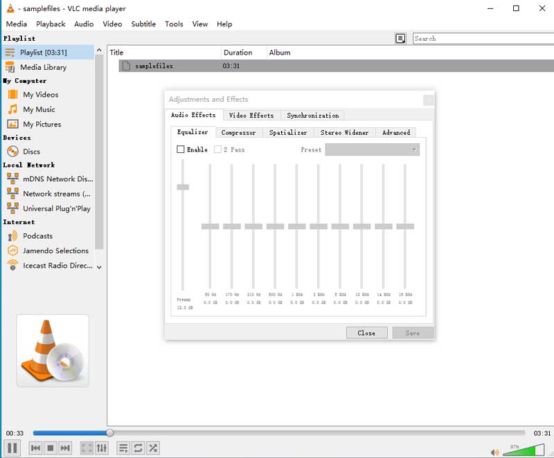 Captura de pantalla de VLC