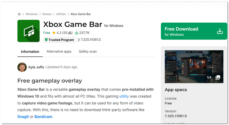 Grabación de audio gratuita para Xbox Game Bar